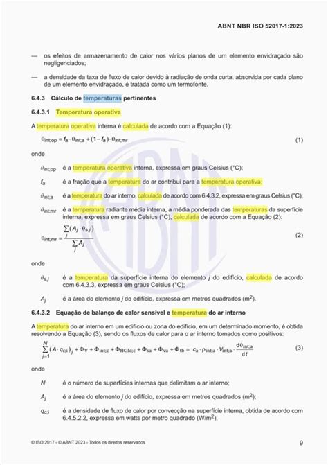 Target Normas Deve Ser Calculada A Temperatura Operativa Interna