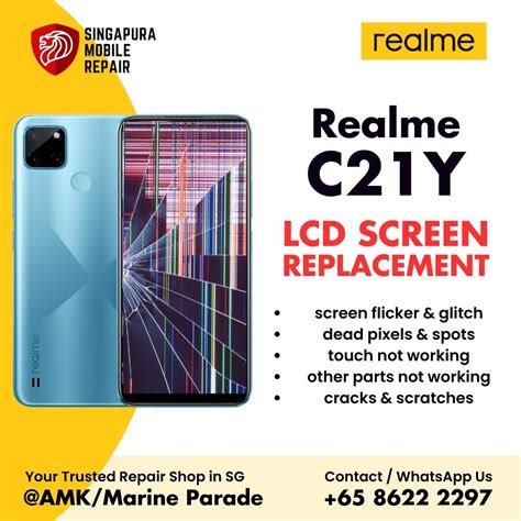 Realme C21Y Broken LCD Display Screen Replacement Cost Singapore ...