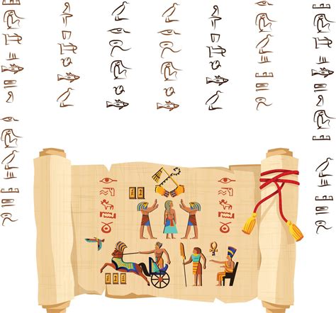 Ancient Egypt Papyrus Scroll Cartoon Vector Vector Art At Vecteezy