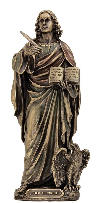 8" St. John the Evangelist Statue, Bronzed Resin, # 63893