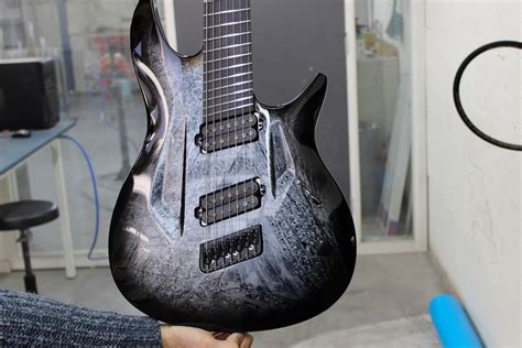 S Dark Grey Sapphire Marble Burst Gloss Aristides Guitars