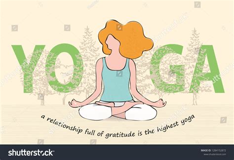 Yoga Girl Lotus Position Young Woman Stock Vector Royalty Free