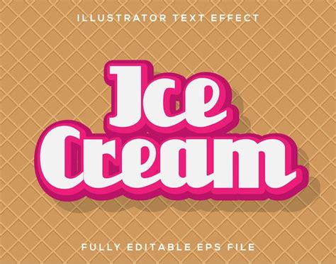 Premium Vector Ice Cream Text Effect