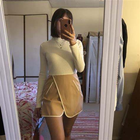 Missguided Women S Tan And White Playsuit Romper Depop