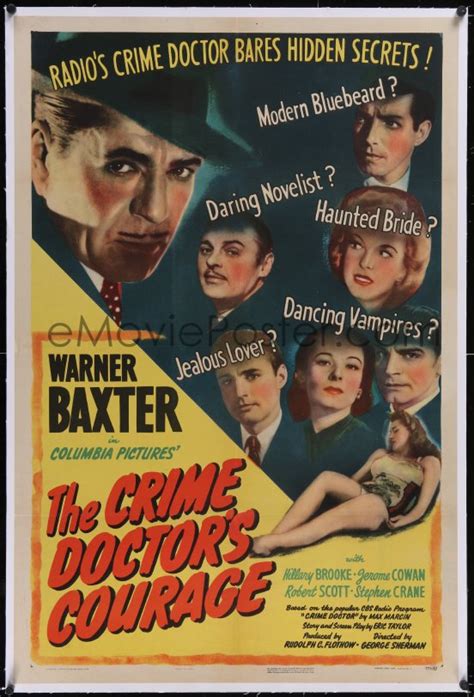 EMoviePoster Image For 6h0792 CRIME DOCTOR S COURAGE Linen 1sh