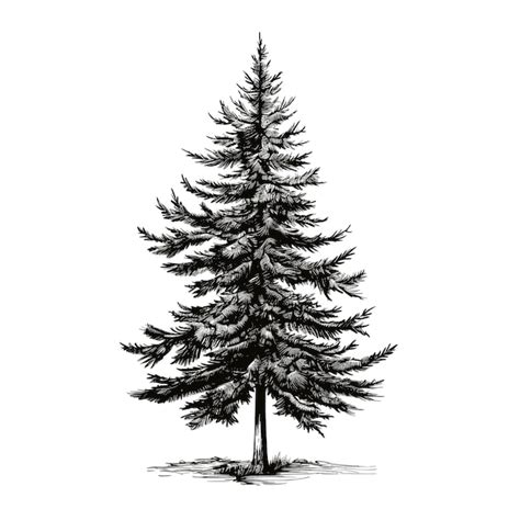 Hand Drawn Sketch Spruce Tree Illustration | Premium AI-generated vector