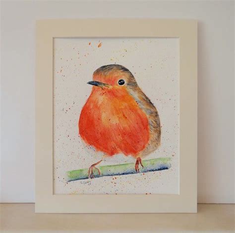 Robin Painting Painting Watercolor Bird Birds Painting