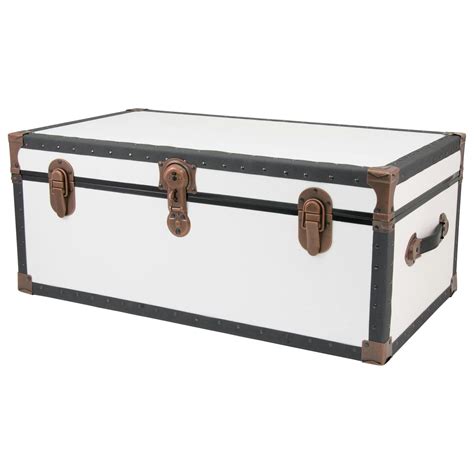 Seward Trunk Footlocker Trunk - Ivory/Antique Copper | Housewares ...