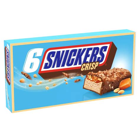 Snickers Crisp Barre Glacée Au Chocolat Caramel Cacahuètes Et Riz