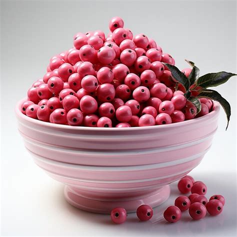 Premium Ai Image Realistic Botanical Delight Pink Pepper In A Bowl