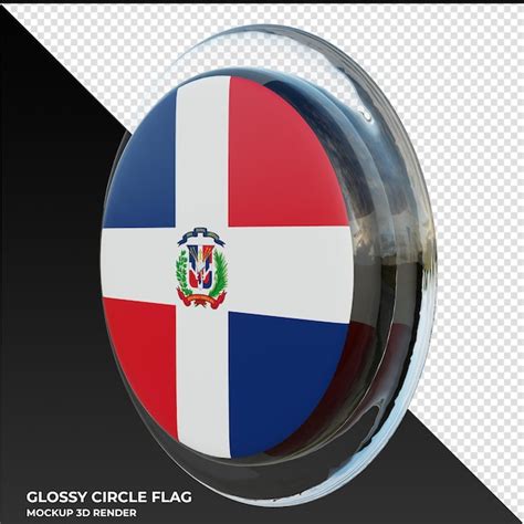 República dominicana0002 bandeira de círculo brilhante texturizado 3d