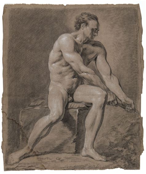 Study Of A Seated Male Nude With A Rope MSK Gent