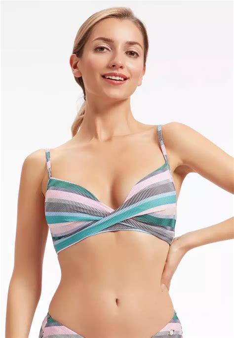 Buy Sunseeker Sunseeker Baydere Stripe B C Cup Bikini Top 2024 Online