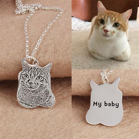 Sterling Silver Personalized Pet Necklace, Personalized Photo Necklace ...
