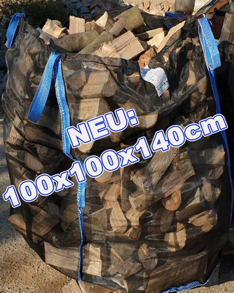 Premium Holzbag 100x100x140cm Big Bag für Brennholz Holzbag BigBag