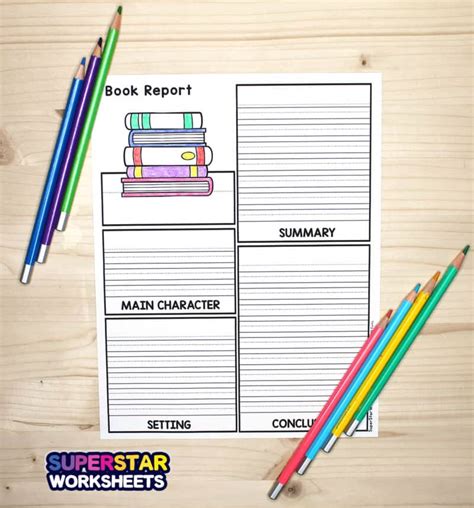 Book Report Templates Superstar Worksheets