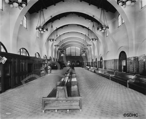 Santa Fe Depot - interior - 1918 - San Diego History Center