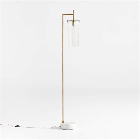 Coquina Brass Floor Lamp With Marble Base Crate Barrel