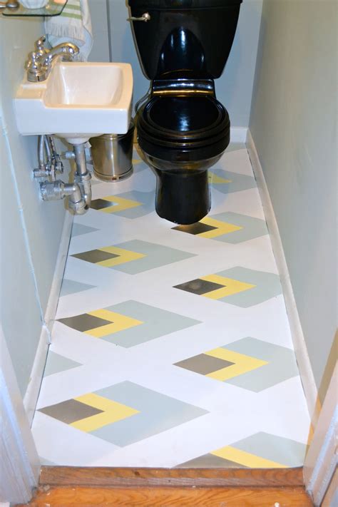 Painted Linoleum Bathroom Floor | Just Something I Whipped Up