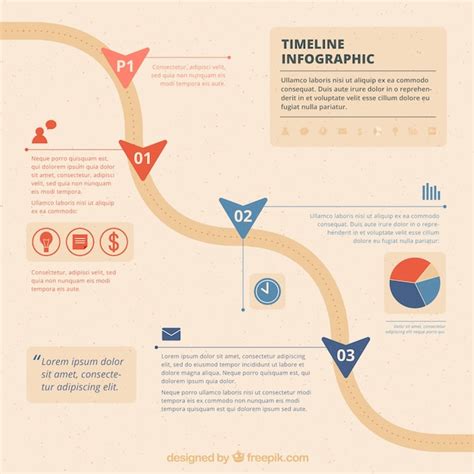 Free Vintage Timeline Infographic With Road Vector Template Download