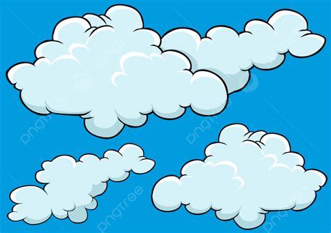 kumpulan awan  berbeda ilustrasi kartun berwarna terisolasi
