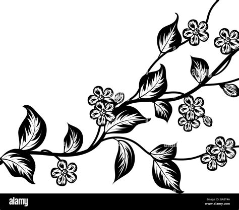 Simple Floral Background In Black And White Stock Vector Image And Art