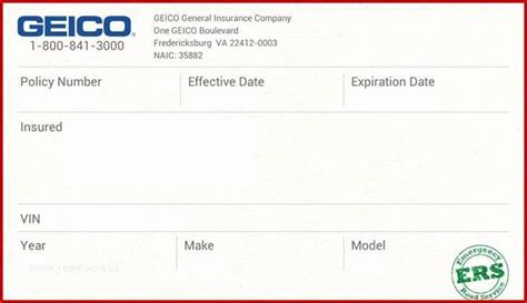 Printable Pdf Fake Car Insurance Card Template