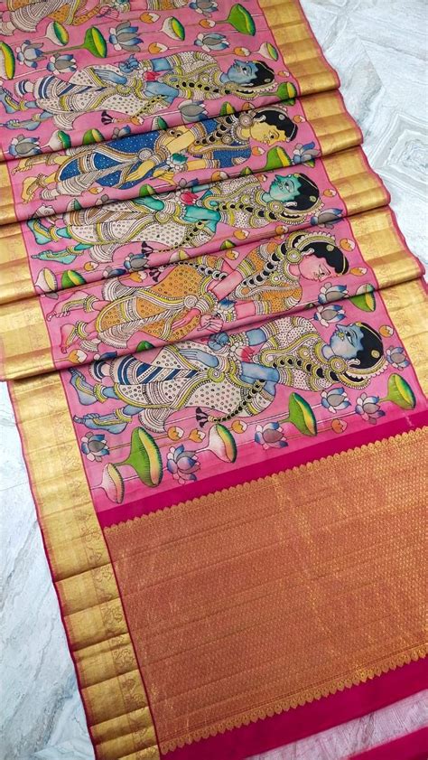 Kanchi Kalamkari Silk Saree Can Order 9380062142 Kalamkari Designs