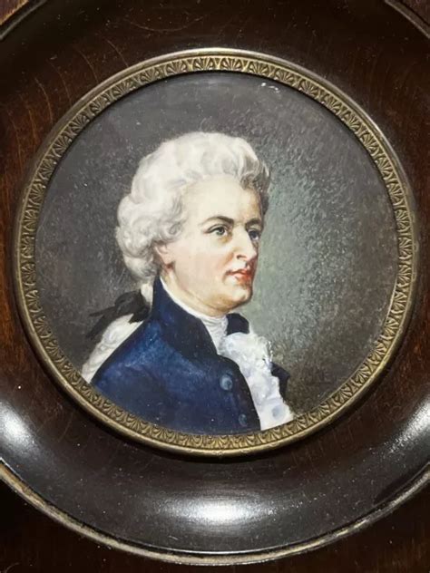 Ancienne Peinture Miniature Repr Sentant Mozart Sign E Eur