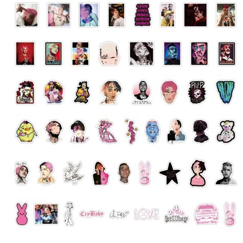 50 Lil Peep Stickers 50 Pieces Vinyl Stickers Lil Peep Etsy