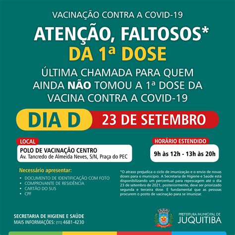 Prefeitura Municipal De Juquitiba Aten O Faltosos Da Dose