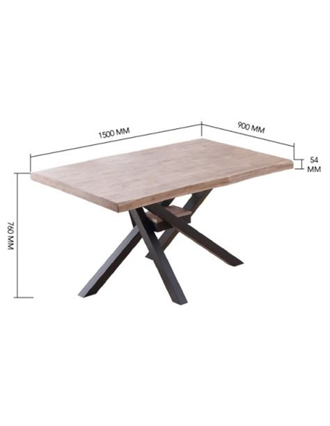 ADNATURA Mesa Fija Comedor Jett 150 Mesa Salón Madera Roble Cálido y