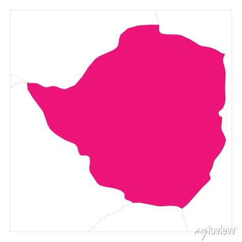 Map Of Zimbabwe Pink Highlighted With Neighbor Countries Wall Mural