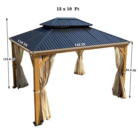 Aluminum Wood Grain Gazebo Wood Hardtop Gazebo Stream Rider Patio