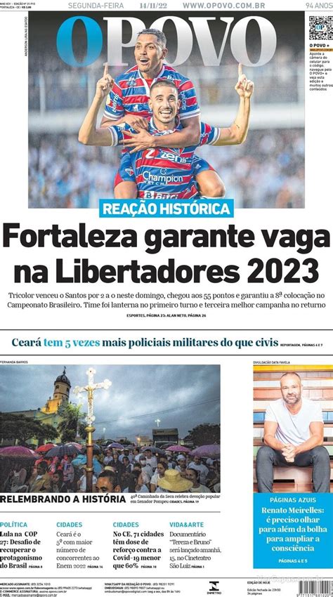 Capa O Povo Edi O Segunda De Novembro De