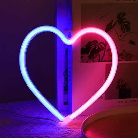 Neon Led Na Cian Znak Love Serce Napis Neonowy Compliment