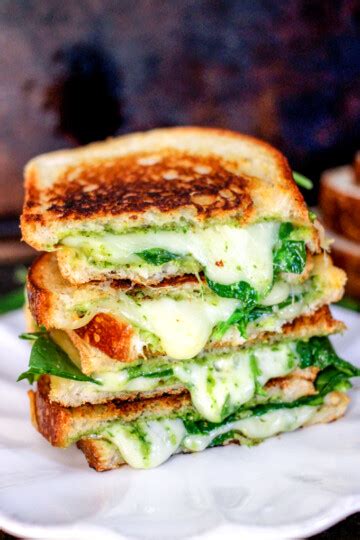 Spinach Pesto Grilled Cheese • Domestic Superhero