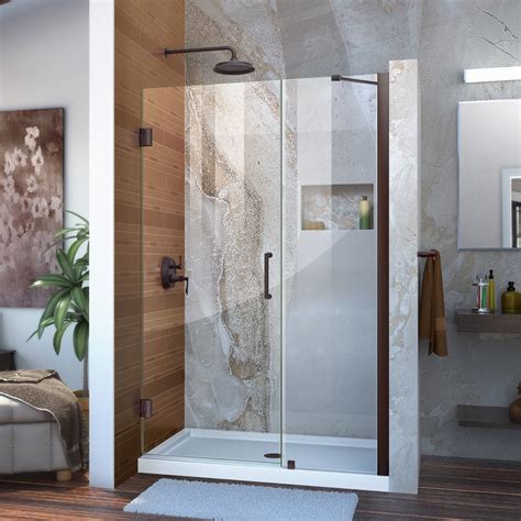 Shop Dreamline Unidoor 44 In To 45 In Frameless Hinged Shower Door At