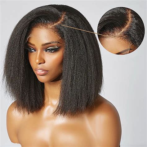 4c Edges Glueless Bob Minimalist Lace C Part Human Hair Wig Trendy