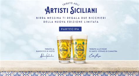 Premio Certo Birra Messina Richiedi Bicchieri Decorati Tributo