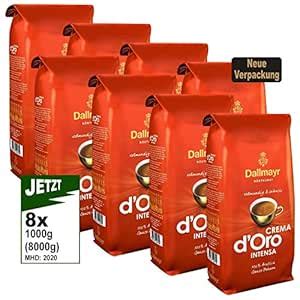 Dallmayr Crema D Oro INTENSA Ganze Bohnen 8x 1000g 8000g Kaffee