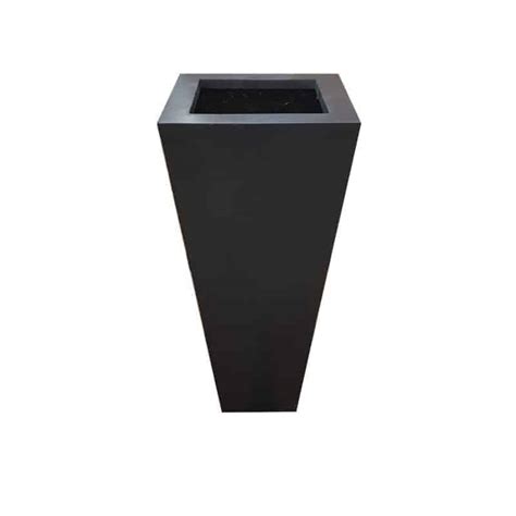 Black Flared Square Polystone Planter Buy Metal Online