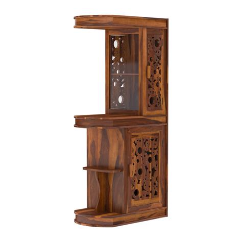 Tyndale Solid Wood Unique Art Deco Tall Bar Cabinet