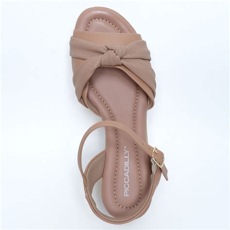 Sand Lia Anabela Piccadilly N Frontal Salto Espadrille Nude Bege