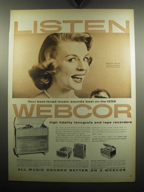 1957 Webcor Ad Ravinia Coronet Console Royal Coronet Tape Recorder 1980 89