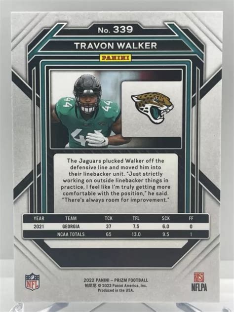 Panini Prizm Travon Walker Rc Recrue Jacksonville Jaguars Eur