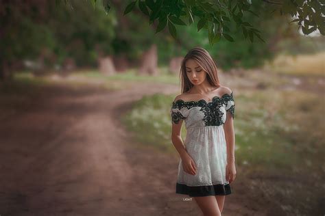 2560x1707 Brunette Depth Of Field Mood White Dress Woman Model