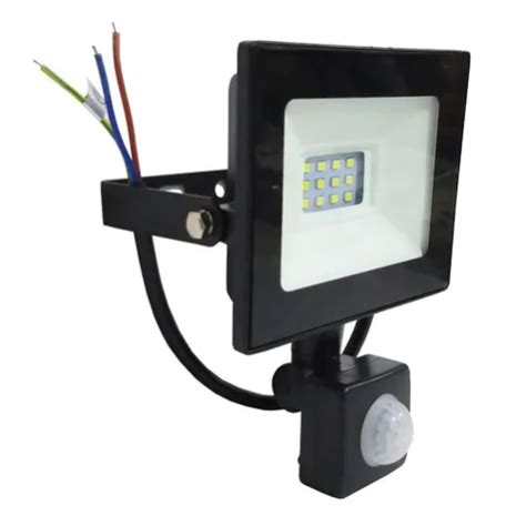 Reflector Led W Con Sensor De Movimiento Ip Luz Blanca