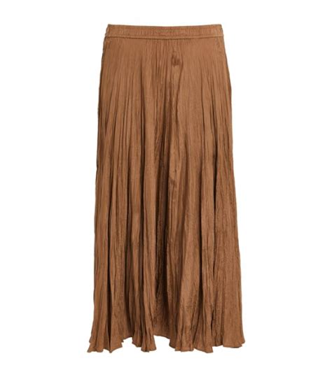 Womens JOSEPH Brown Silk Habotai Sully Midi Skirt Harrods UK