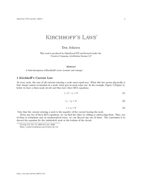 Kirchhoff`s Laws